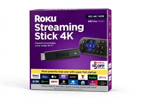 Roku Streaming Stick 4K Device Voice Remote TV Controls-0