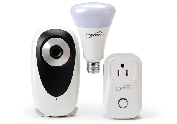 SmartHome WiFi 3‑Piece Starter Kit HD Camera Plug Bulb Remote & Music-4
