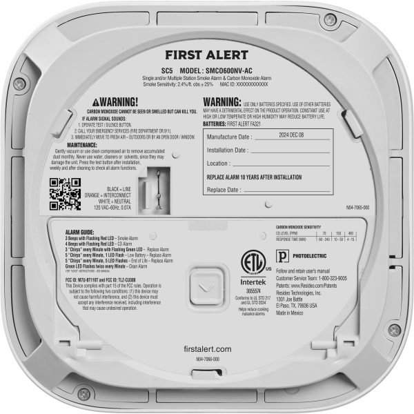 First Alert SC5 Hardwire Smart Smoke & Carbon Monoxide Alarm-3