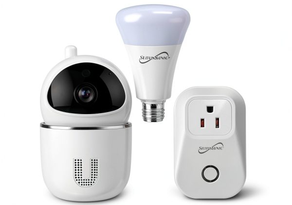 SmartHome WiFi 3‑Piece Starter Kit HD Camera Plug Bulb Remote & Music-0
