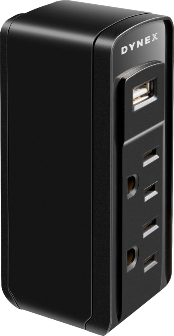 Dynex Travel Surge Protector with 2 Outlets and USB, 918 Joule Rating-0